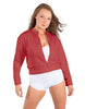 Solid Fleece Cropped Varsity Jacket