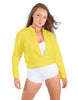 Solid Fleece Cropped Varsity Jacket