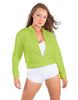 Solid Fleece Cropped Varsity Jacket