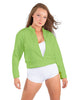 Solid Fleece Cropped Varsity Jacket