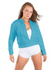 Solid Fleece Cropped Varsity Jacket