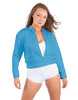 Solid Fleece Cropped Varsity Jacket