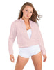 Solid Fleece Cropped Varsity Jacket