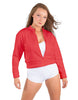 Solid Fleece Cropped Varsity Jacket