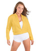 Solid Fleece Cropped Varsity Jacket