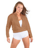 Solid Fleece Cropped Varsity Jacket