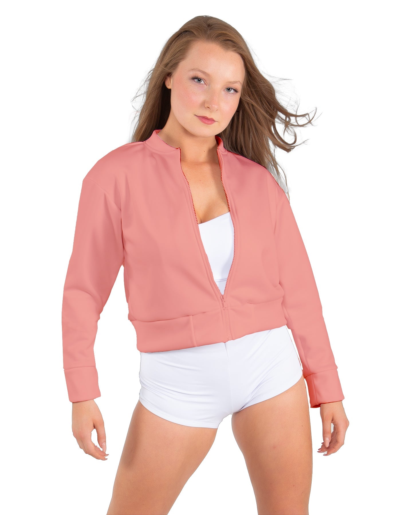 Solid Fleece Cropped Varsity Jacket