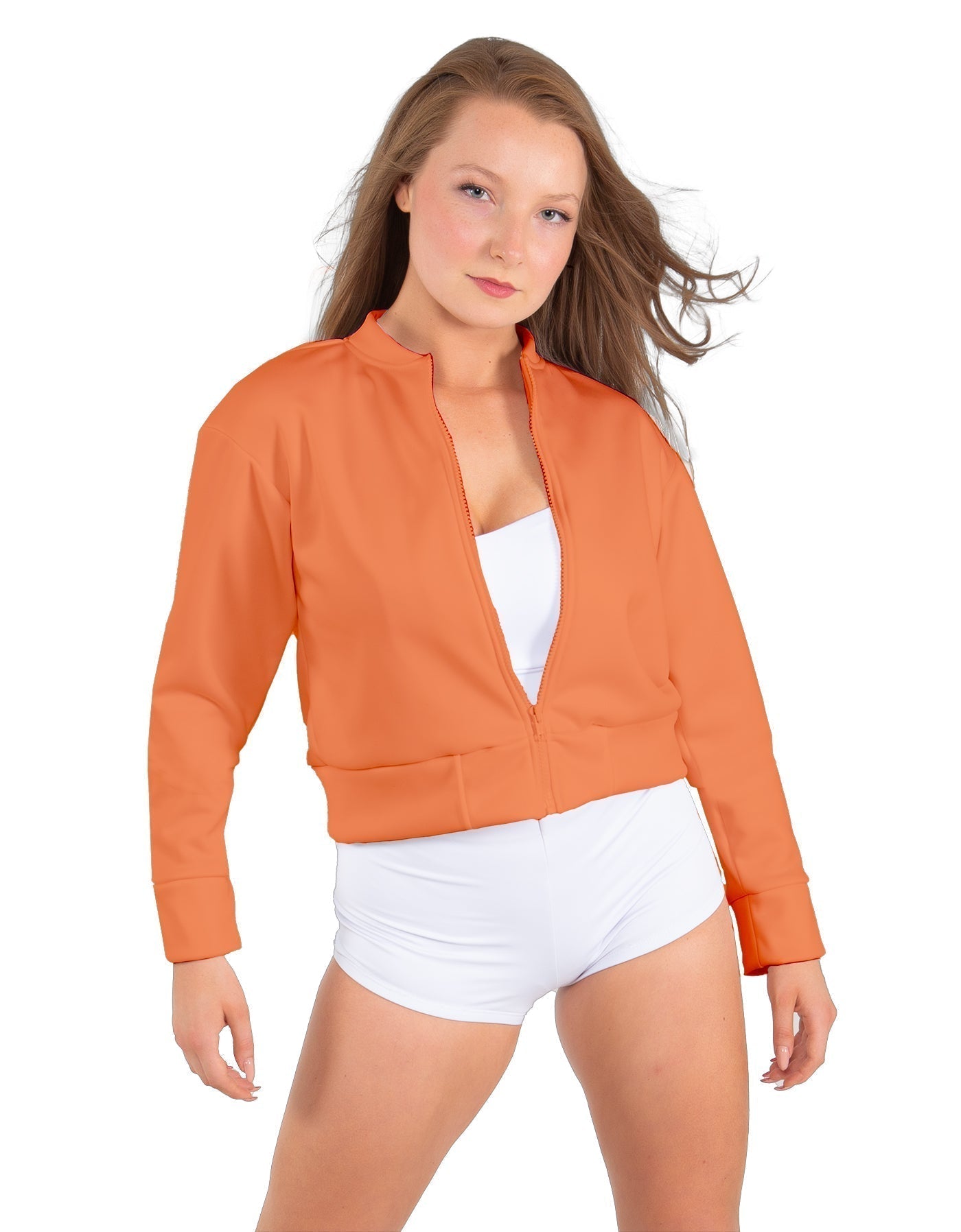 Solid Fleece Cropped Varsity Jacket
