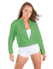 Solid Fleece Cropped Varsity Jacket