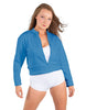 Solid Fleece Cropped Varsity Jacket