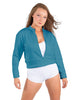 Solid Fleece Cropped Varsity Jacket