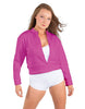 Solid Fleece Cropped Varsity Jacket