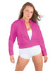Solid Fleece Cropped Varsity Jacket