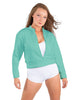 Solid Fleece Cropped Varsity Jacket