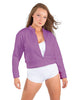Solid Fleece Cropped Varsity Jacket