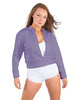 Solid Fleece Cropped Varsity Jacket