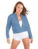 Solid Fleece Cropped Varsity Jacket