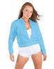 Solid Fleece Cropped Varsity Jacket