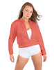 Solid Fleece Cropped Varsity Jacket
