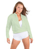 Solid Fleece Cropped Varsity Jacket