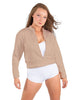 Solid Fleece Cropped Varsity Jacket