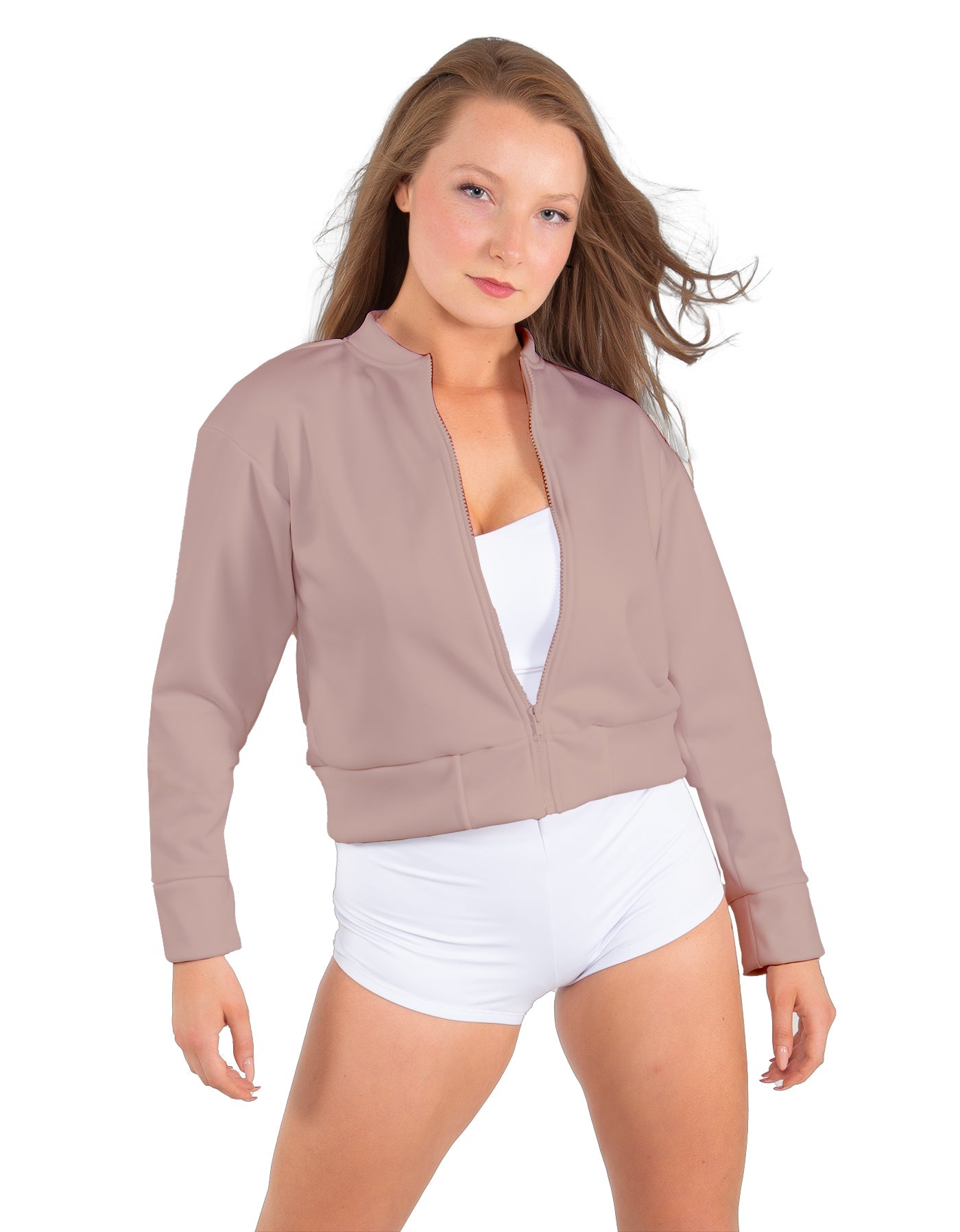 Solid Fleece Cropped Varsity Jacket
