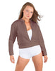 Solid Fleece Cropped Varsity Jacket