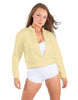 Solid Fleece Cropped Varsity Jacket