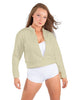 Solid Fleece Cropped Varsity Jacket