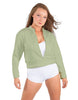 Solid Fleece Cropped Varsity Jacket