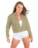 Solid Fleece Cropped Varsity Jacket