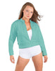 Solid Fleece Cropped Varsity Jacket