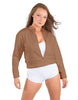 Solid Fleece Cropped Varsity Jacket