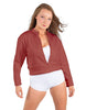Solid Fleece Cropped Varsity Jacket