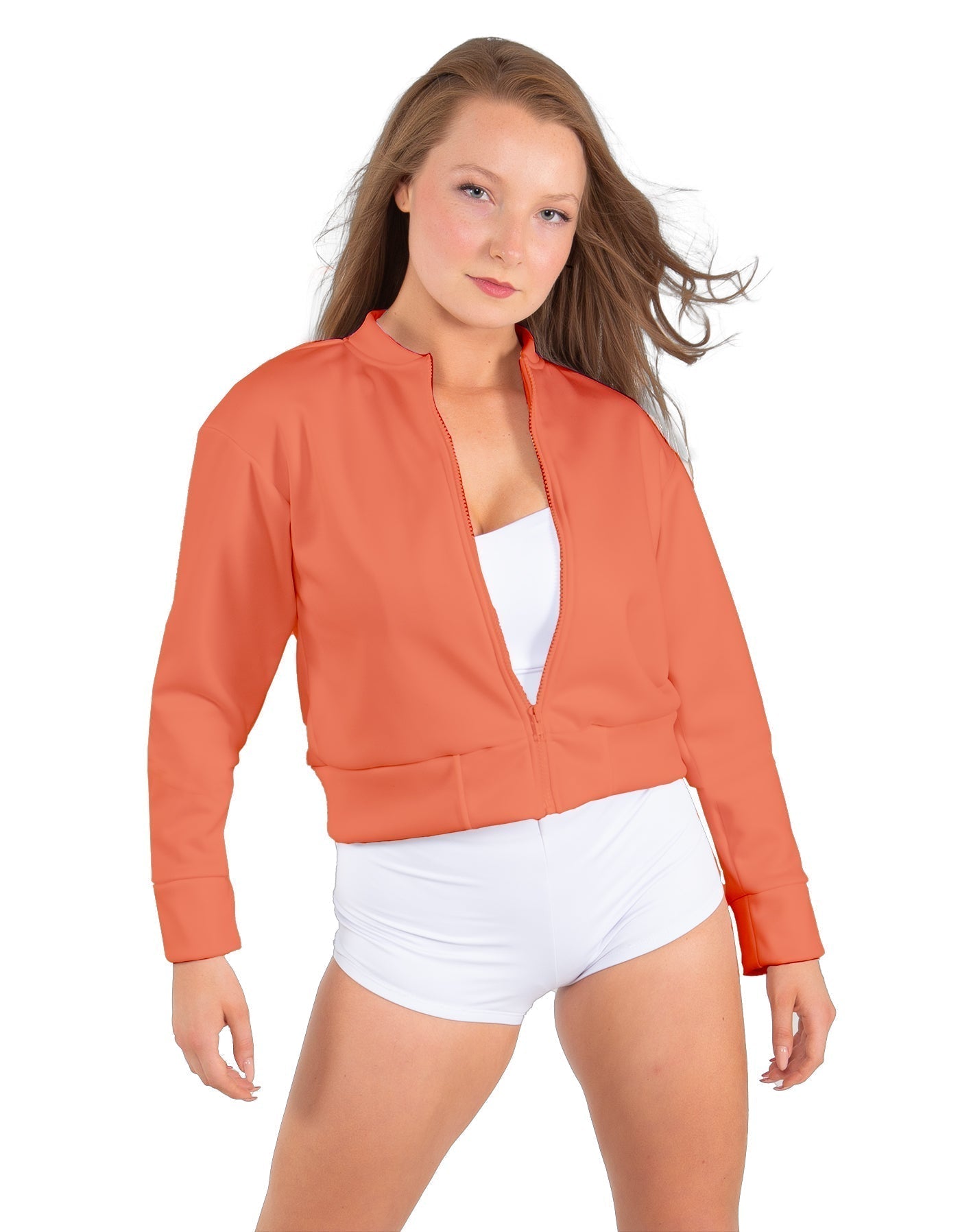 Solid Fleece Cropped Varsity Jacket