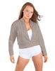 Solid Fleece Cropped Varsity Jacket