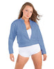 Solid Fleece Cropped Varsity Jacket
