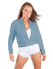 Solid Fleece Cropped Varsity Jacket