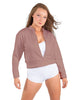 Solid Fleece Cropped Varsity Jacket