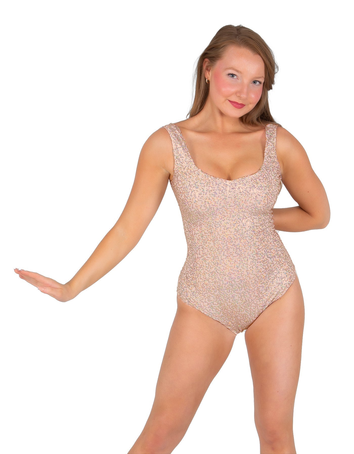 Solid Sequin Tank Leotard