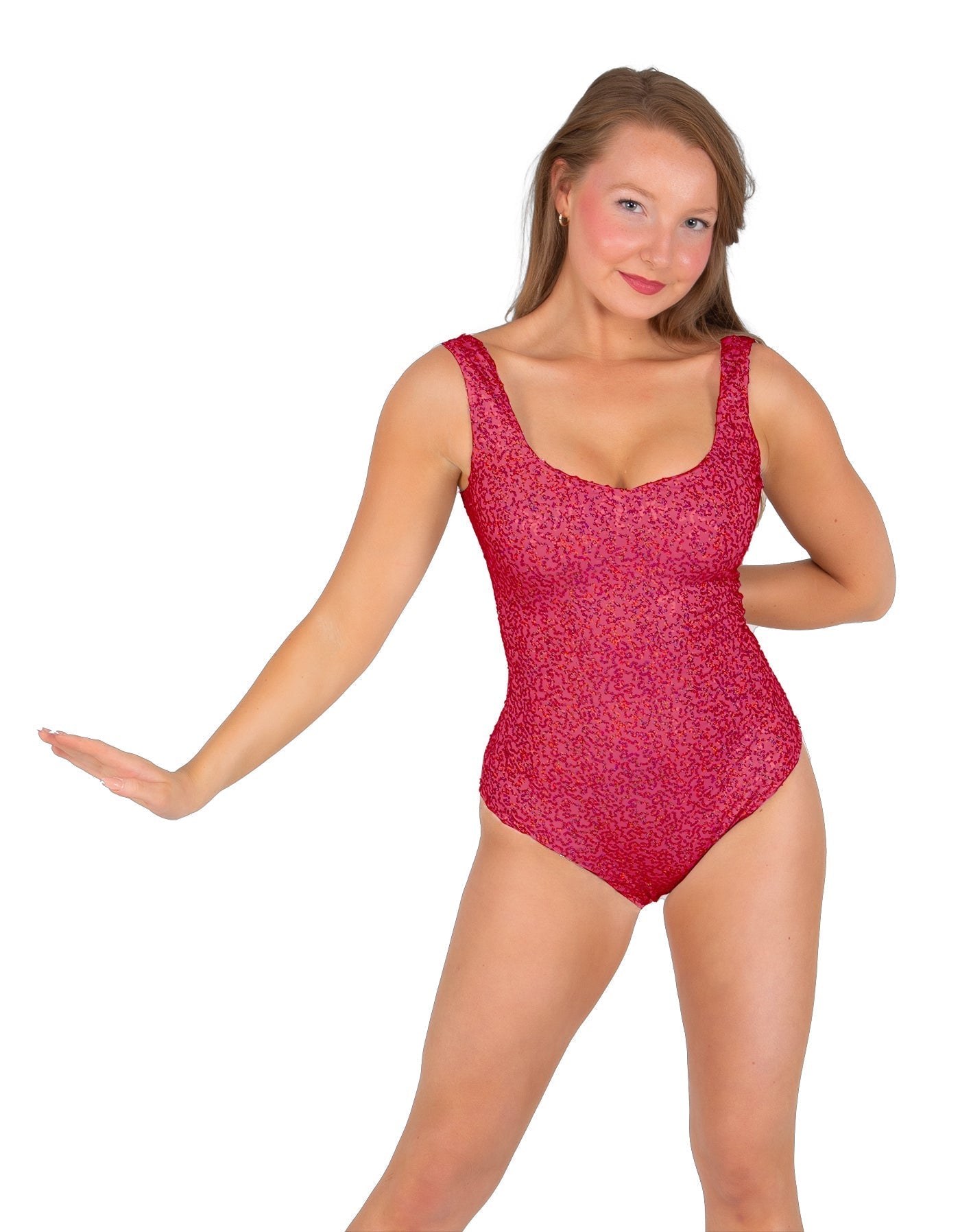 Solid Sequin Tank Leotard