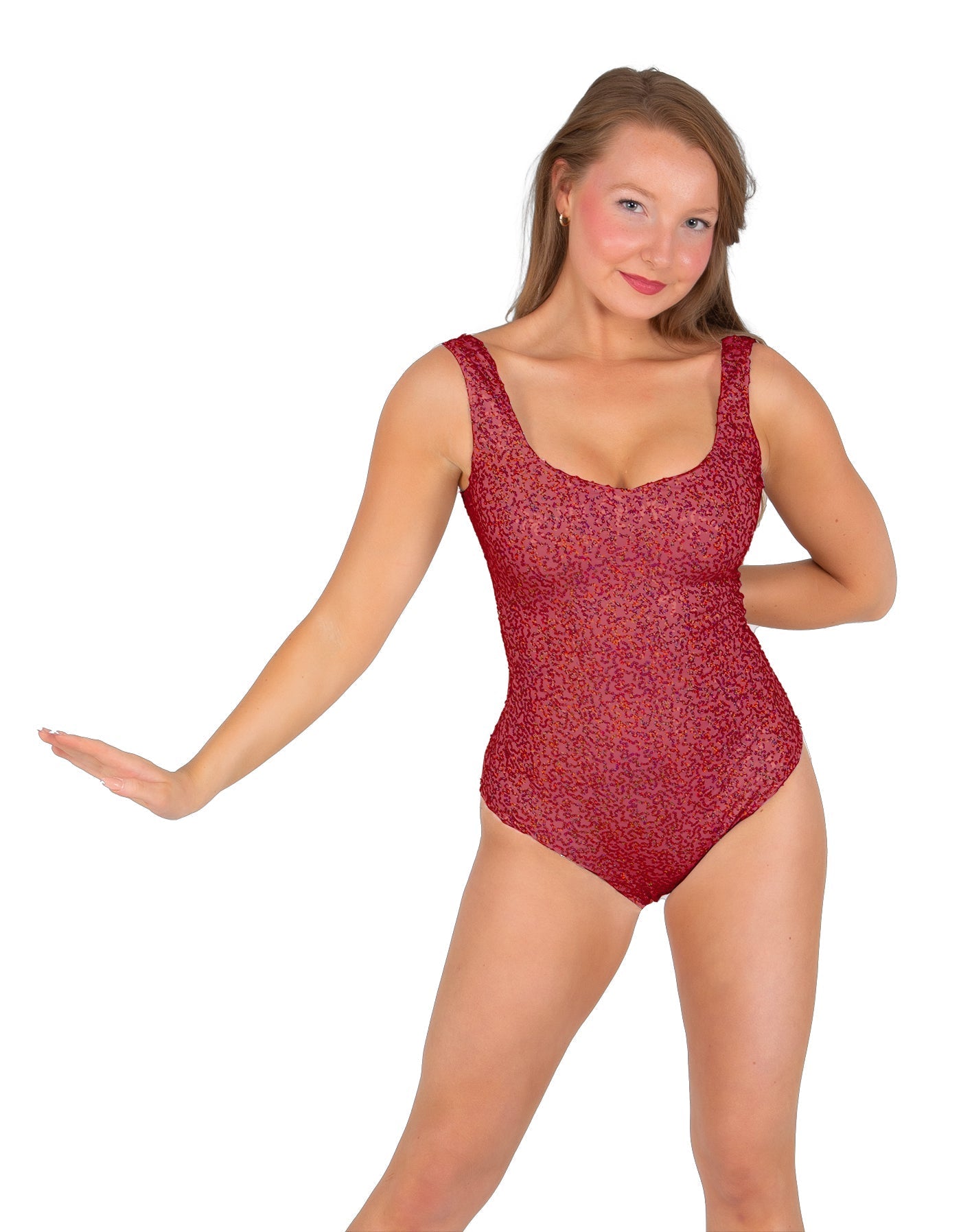Solid Sequin Tank Leotard