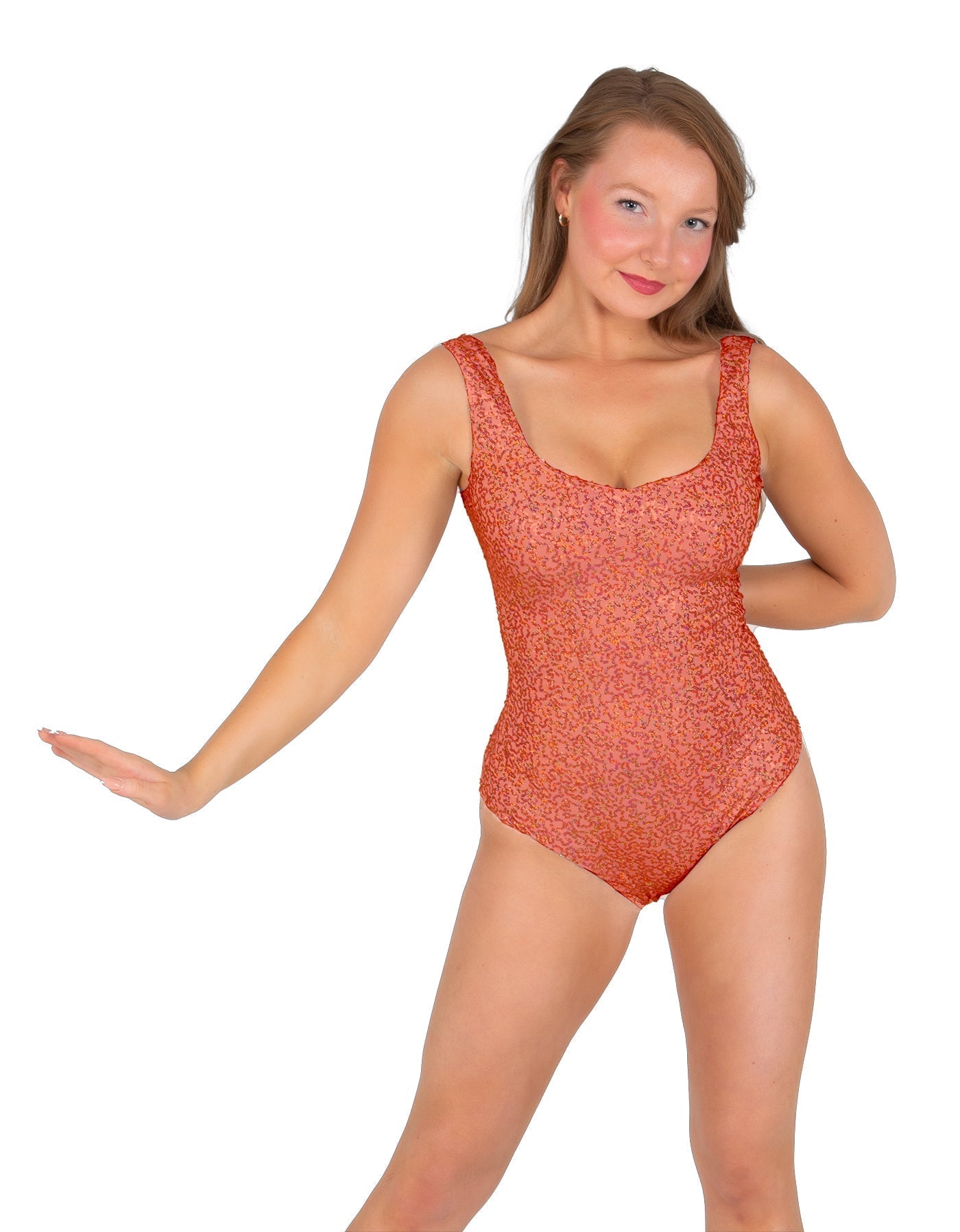 Solid Sequin Tank Leotard