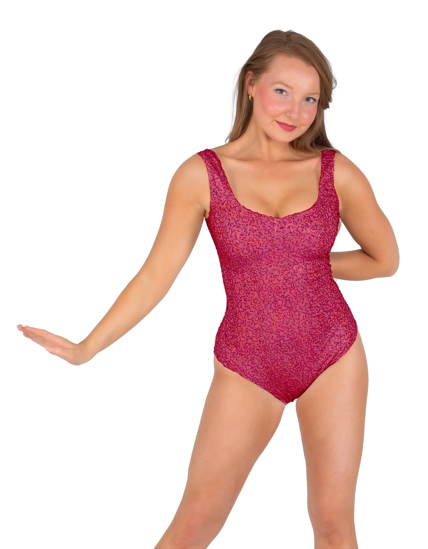 Solid Sequin Tank Leotard