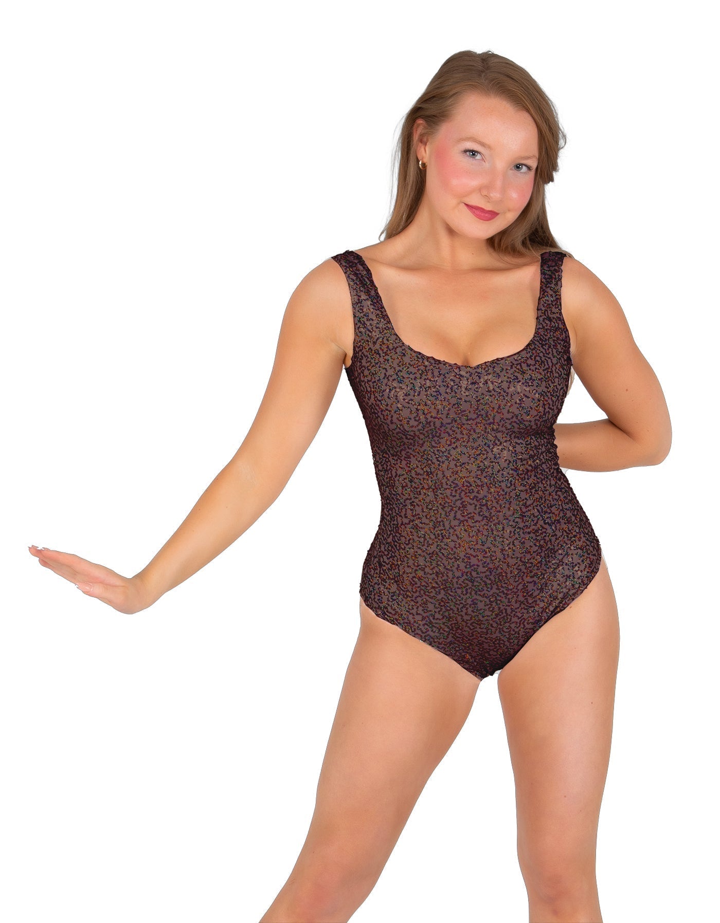 Solid Sequin Tank Leotard