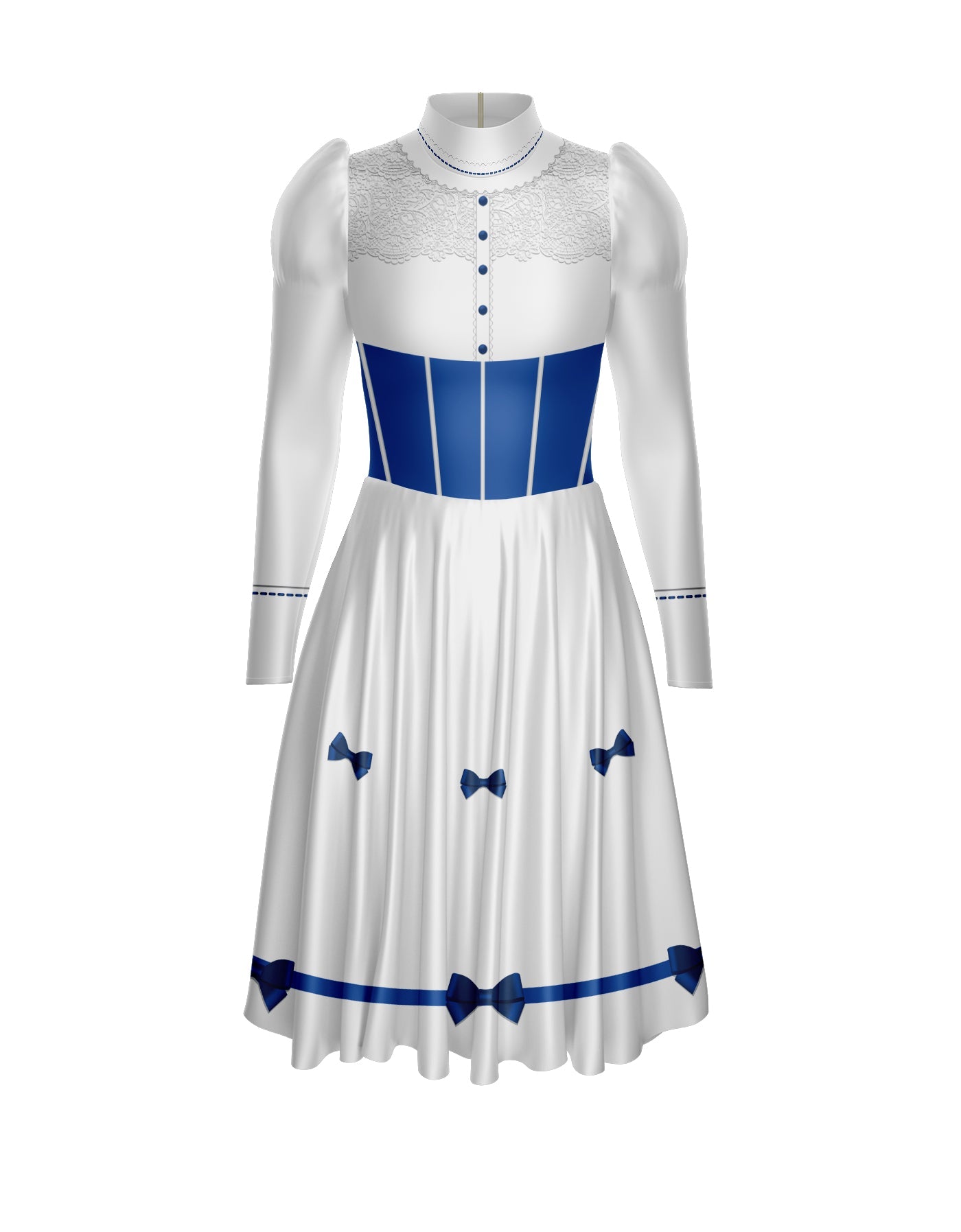 Jolly Holiday LS Puff Sleeve TNeck Dress with Character Skirt