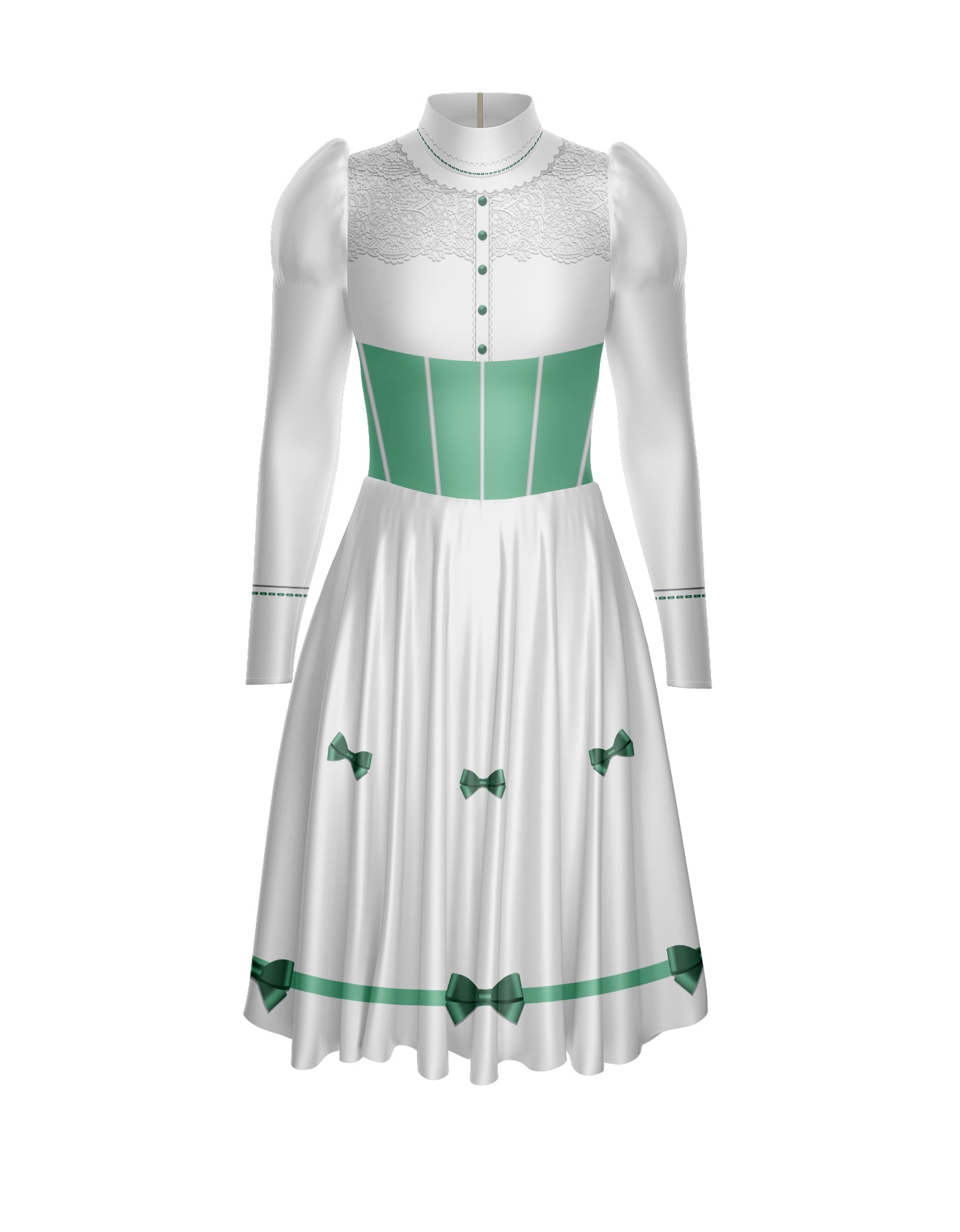Jolly Holiday LS Puff Sleeve TNeck Dress with Character Skirt