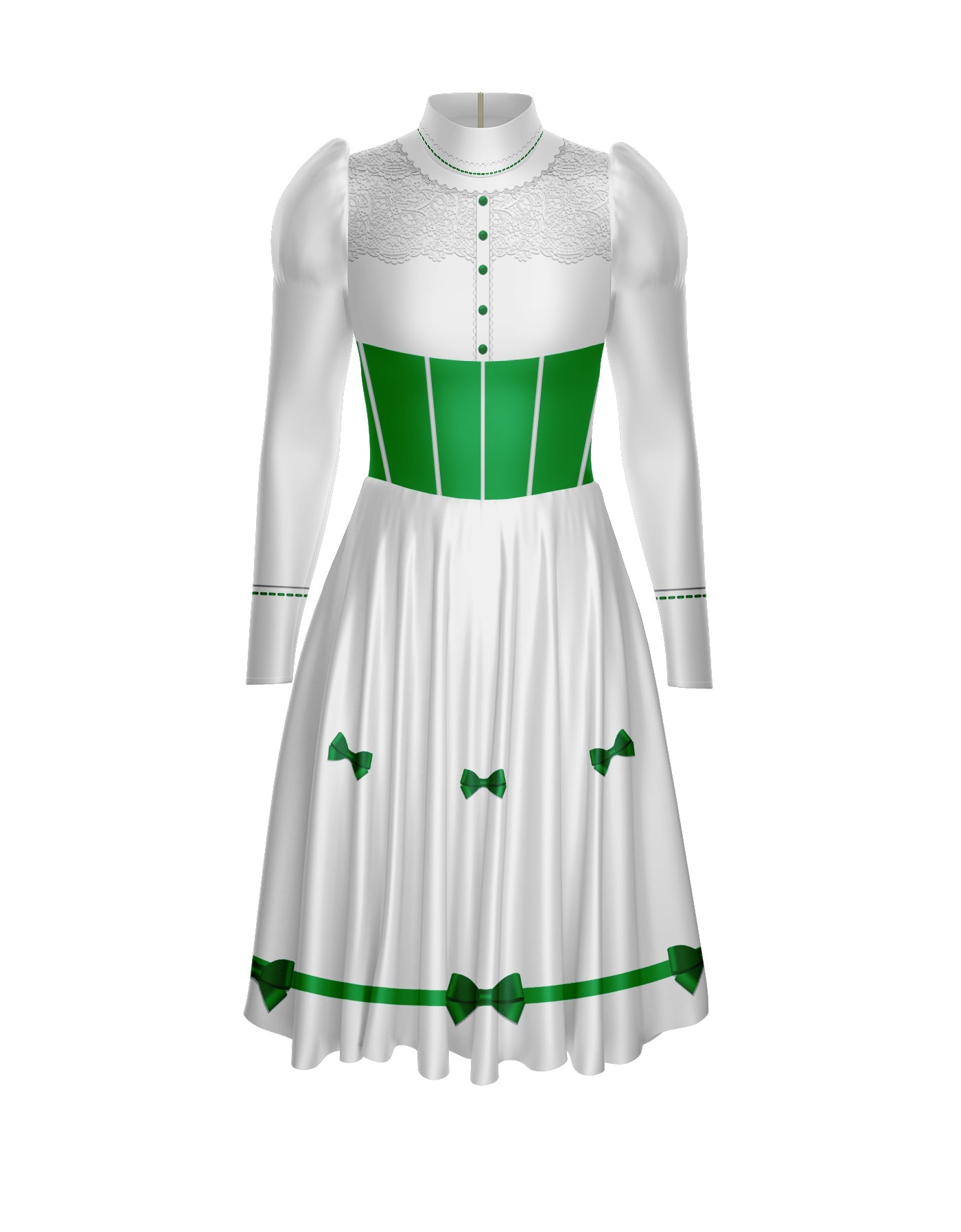 Jolly Holiday LS Puff Sleeve TNeck Dress with Character Skirt