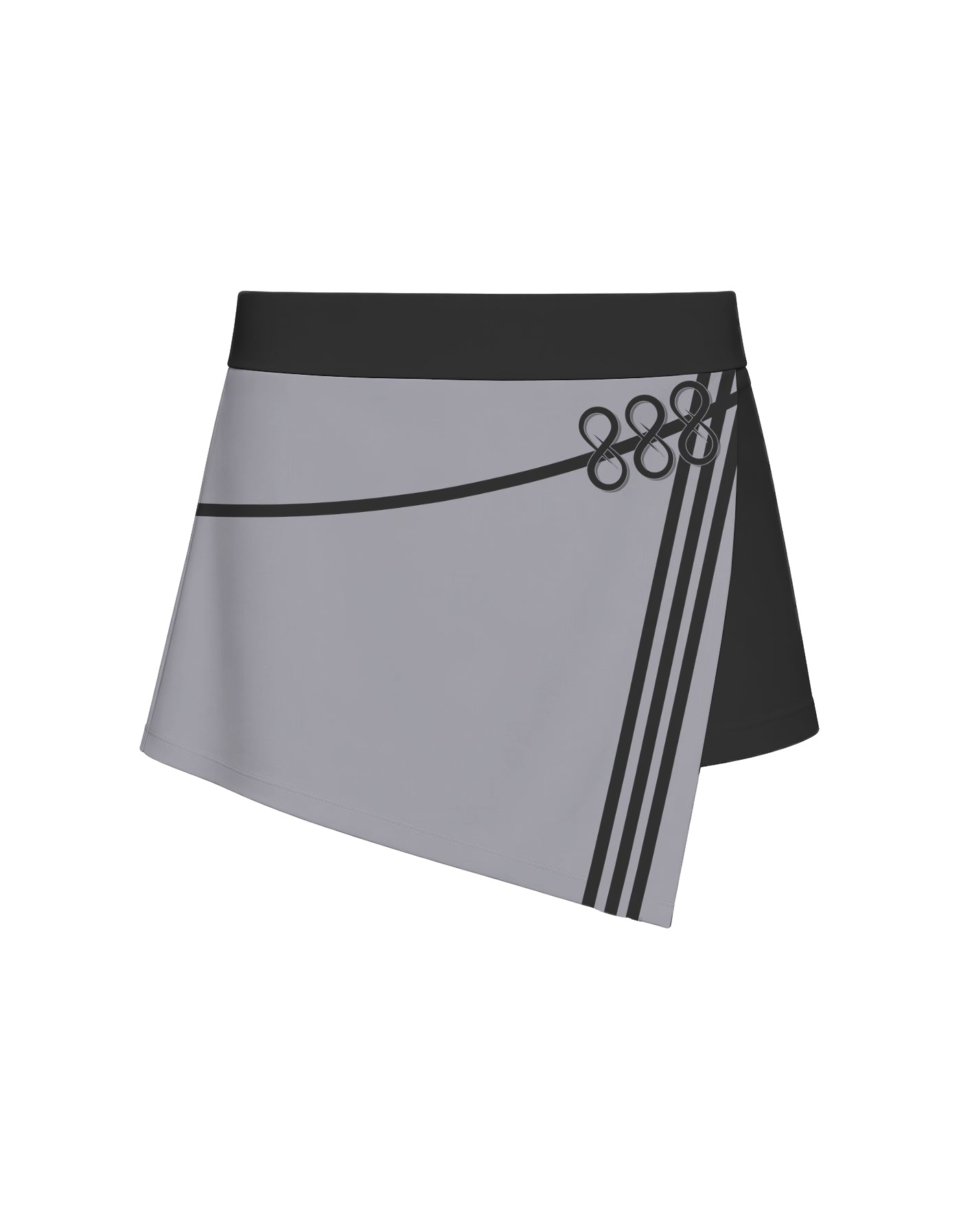 Demon Crows Overlap Panel Skort with Waistband and Panty