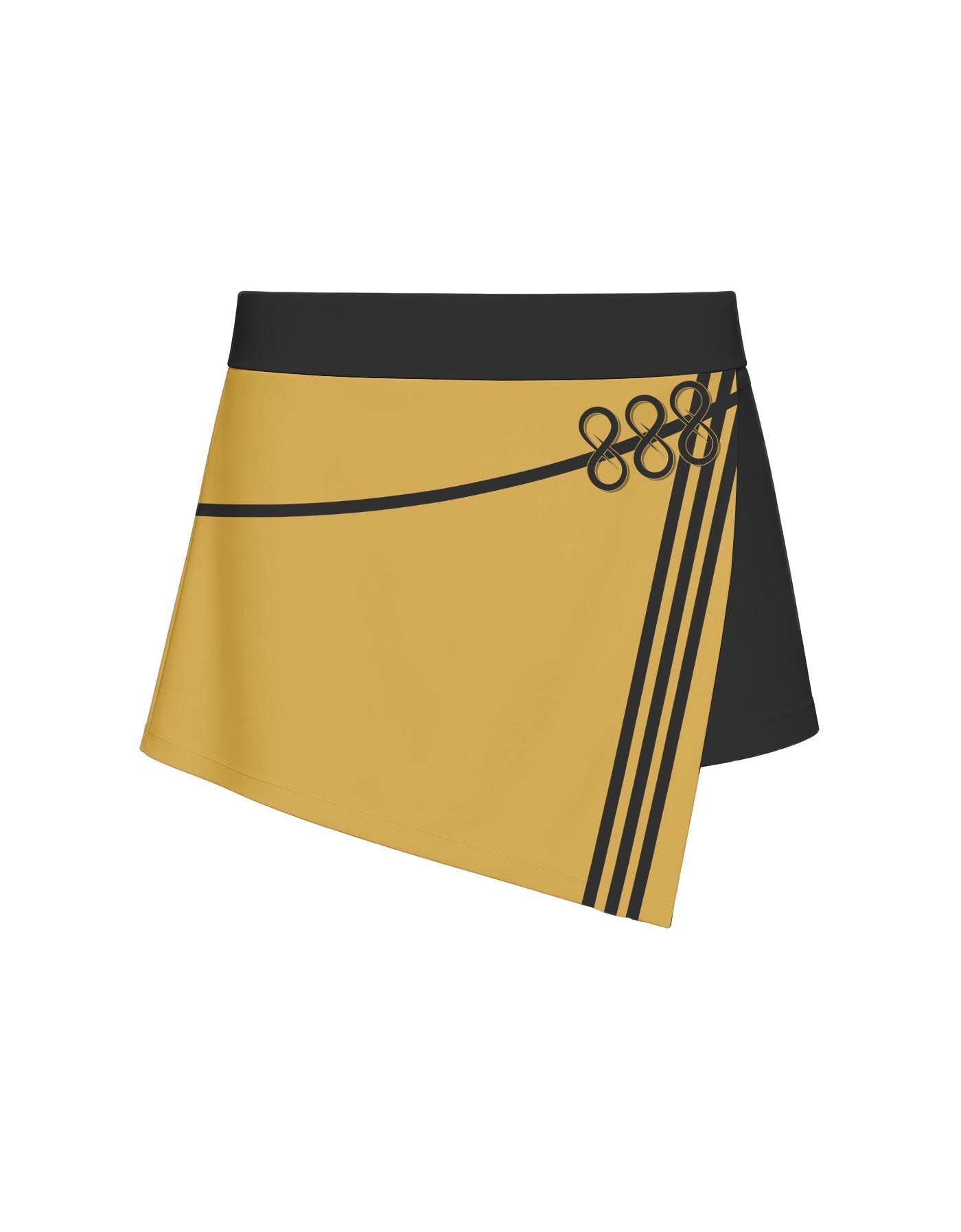 Demon Crows Overlap Panel Skort with Waistband and Panty
